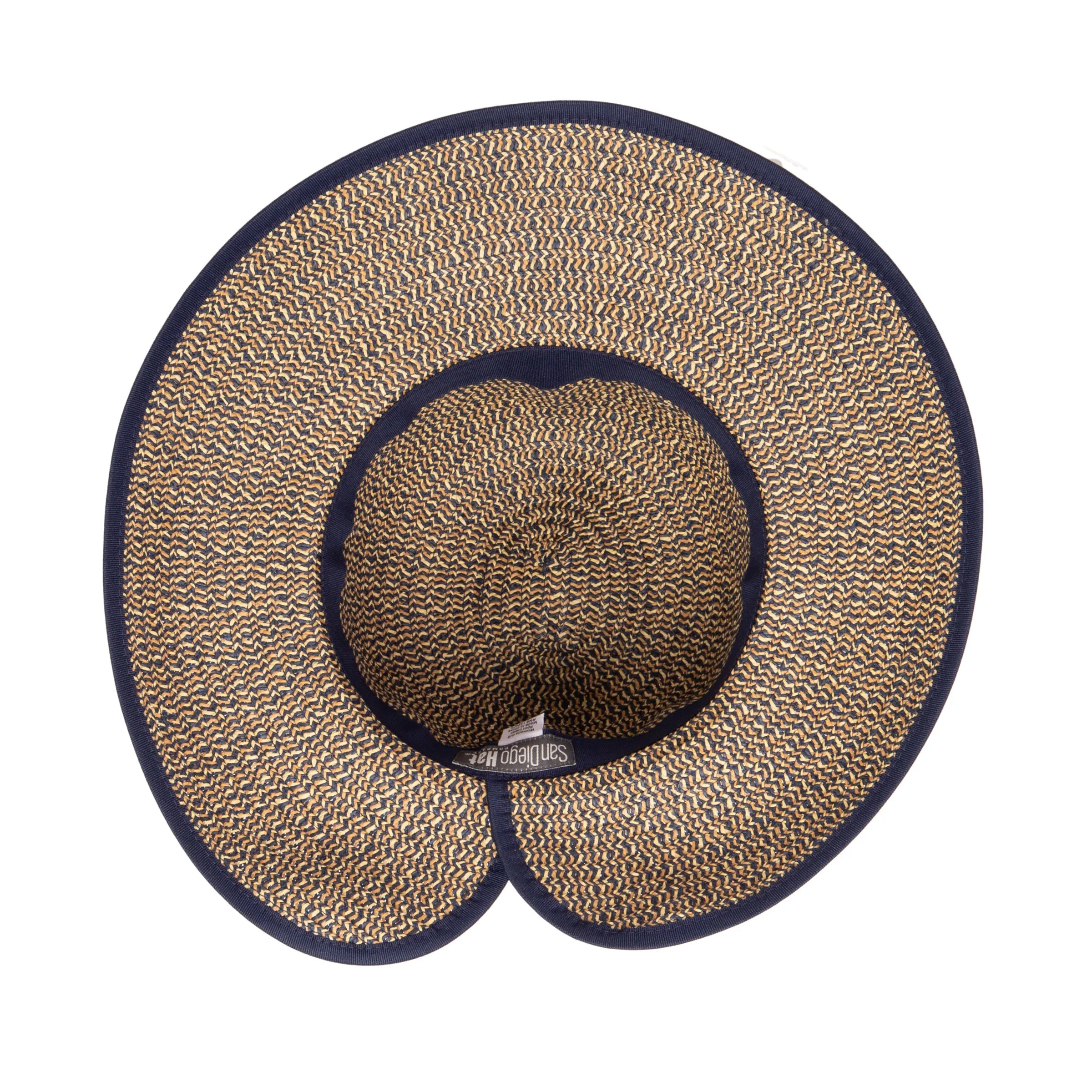 Women's Contrasting Edged Sun Brim Hat with Back Bow