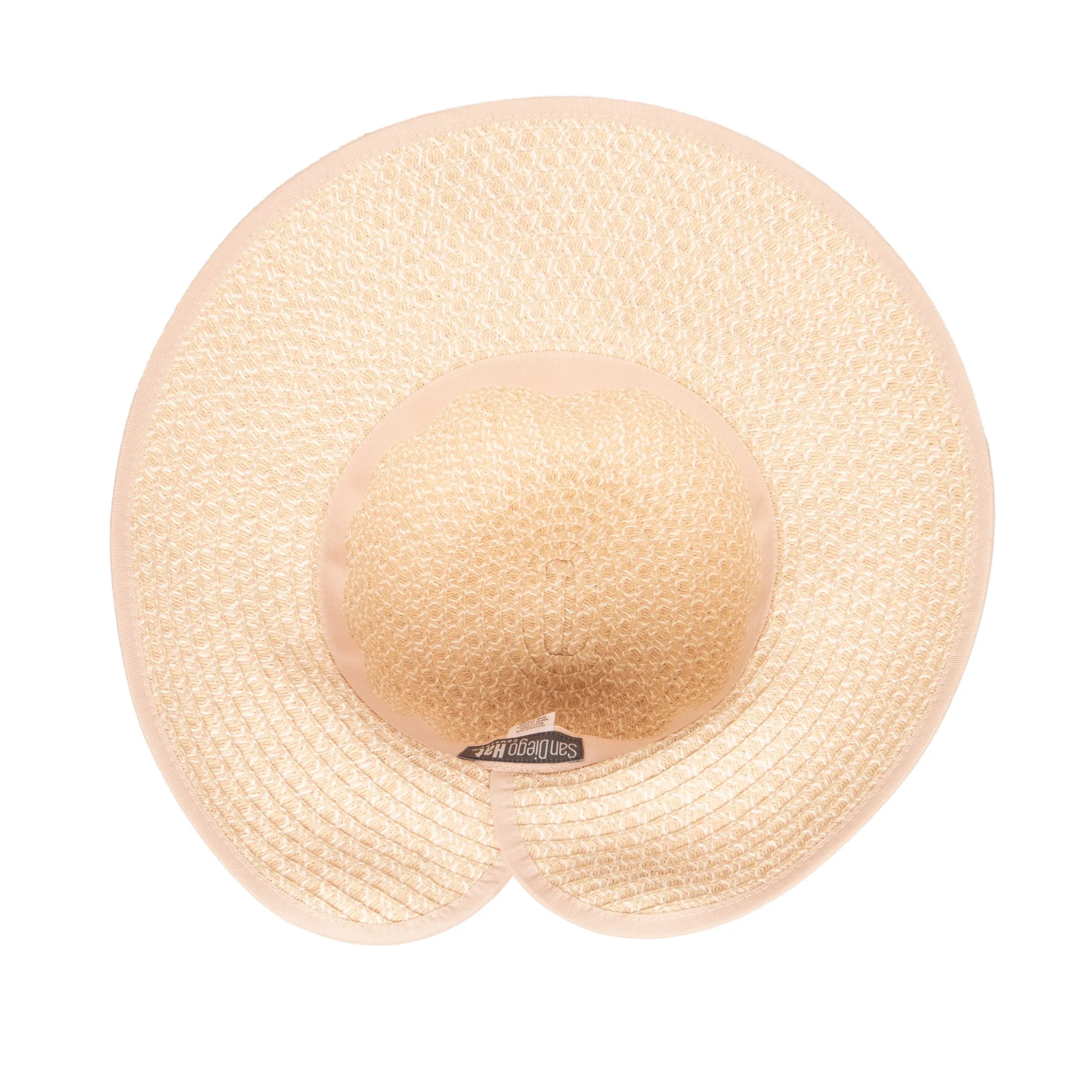 Women's Contrasting Edged Sun Brim Hat with Back Bow