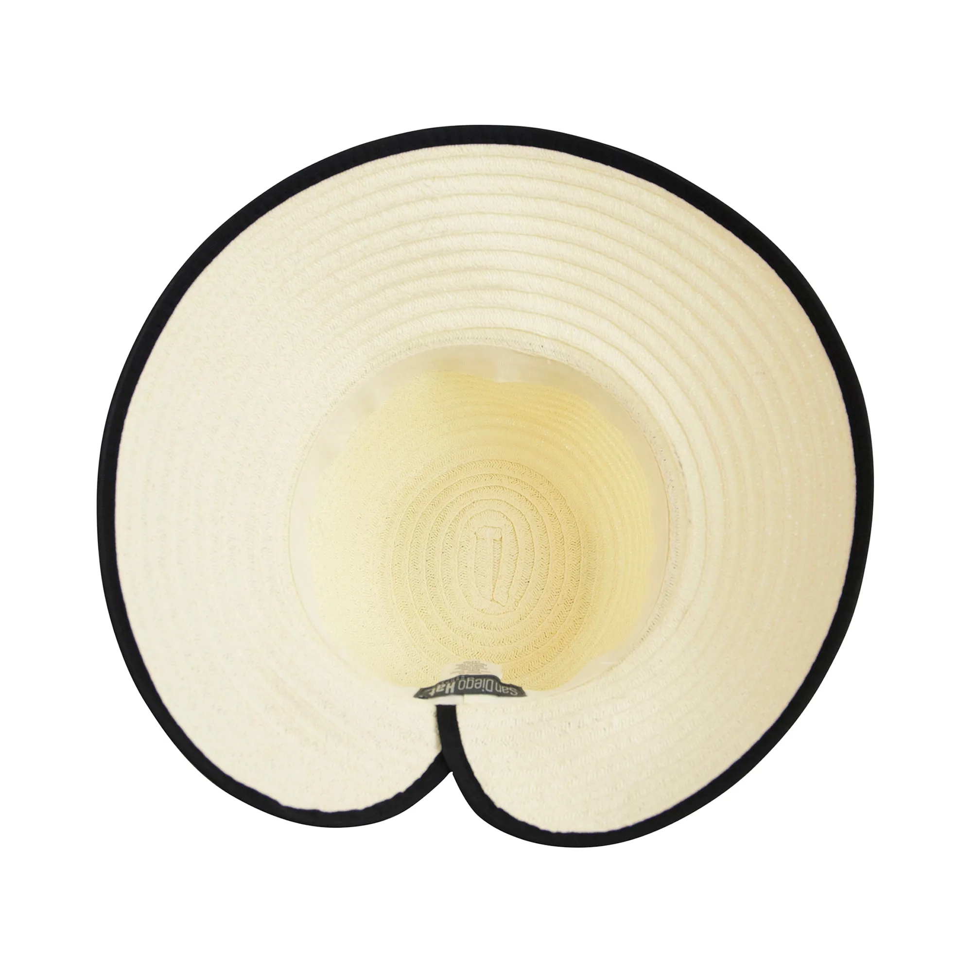 Women's Contrasting Edged Sun Brim Hat with Back Bow