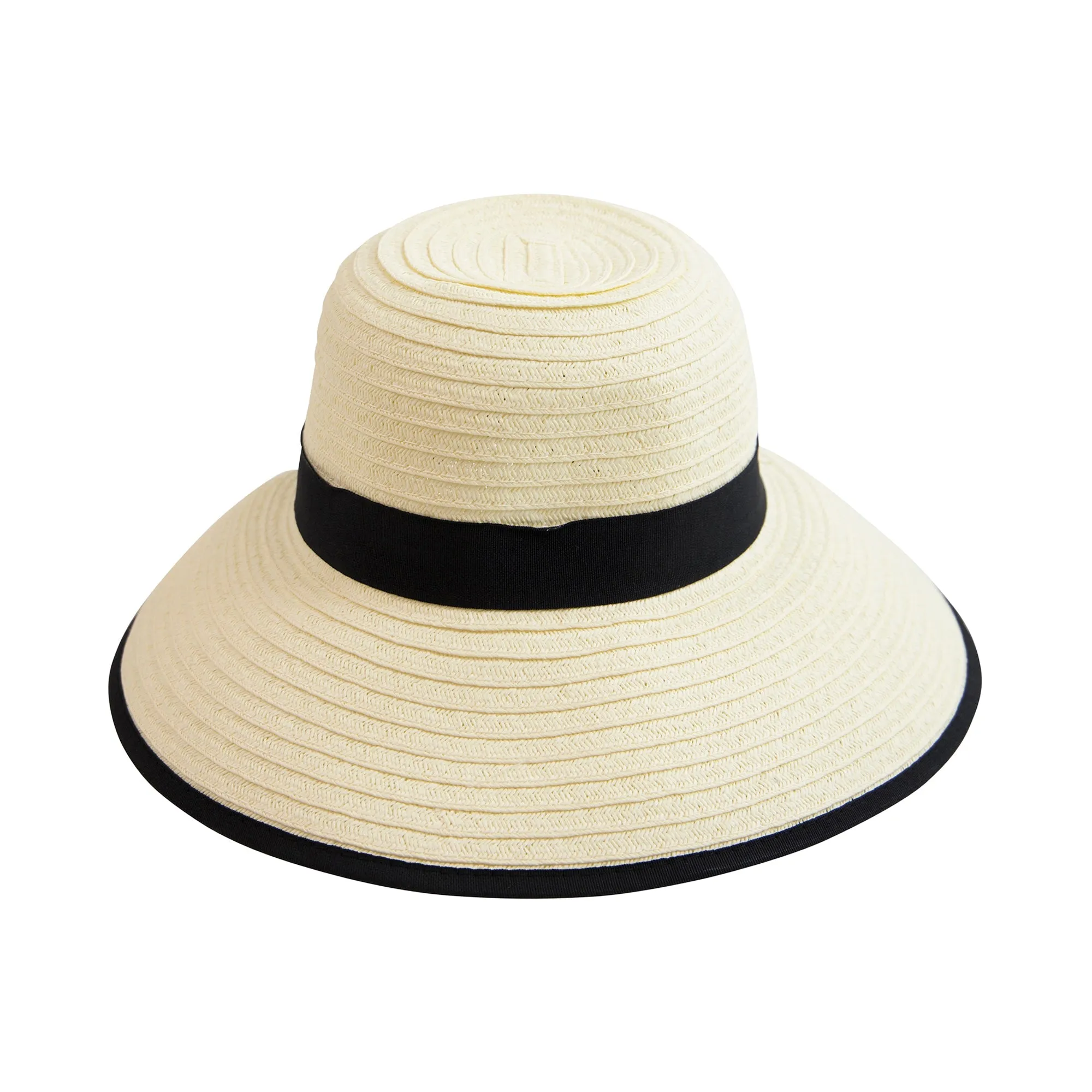 Women's Contrasting Edged Sun Brim Hat with Back Bow