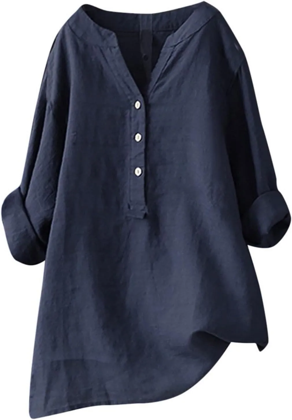 Women's Linen Button Down Shirts 2025 Short Sleeve V Neck Tshirts Light Weight Plain Blouses Casual Fit Tunic Tops