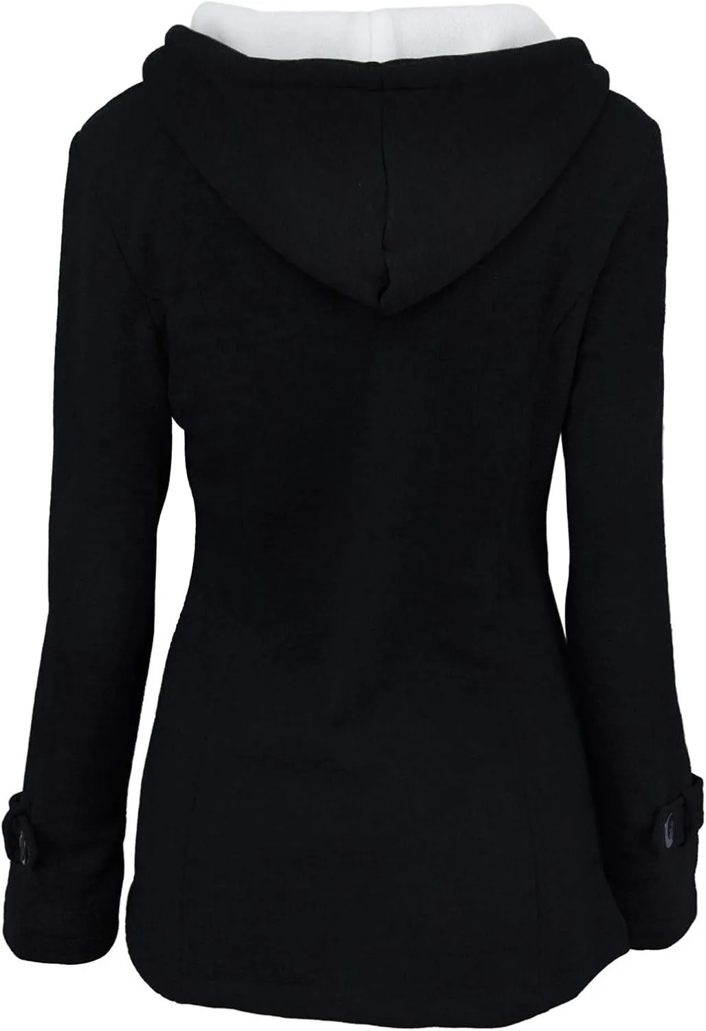 Womens Mid Long Pep Trench Coat Sweatshirt Warm Long Solid Color Pocket Coat Jacket Causal Womens Winter Wool Coat